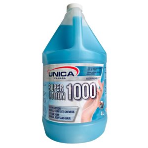Unica 1000 savon gel douche bleu 4x4l