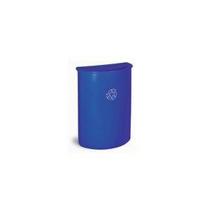 Poubelle bleu recyclage demi-rond 79.6L 21 3 / 4 X 12 X 28 5 / 8
