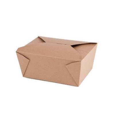 Boîte repas brune en carton refermable #4 160 / cs