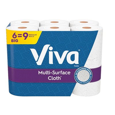 Papier essuie-tout double VIVA 83 feuilles 2plis 4 X6 rl / cs 